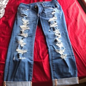 light wash ripped jeans